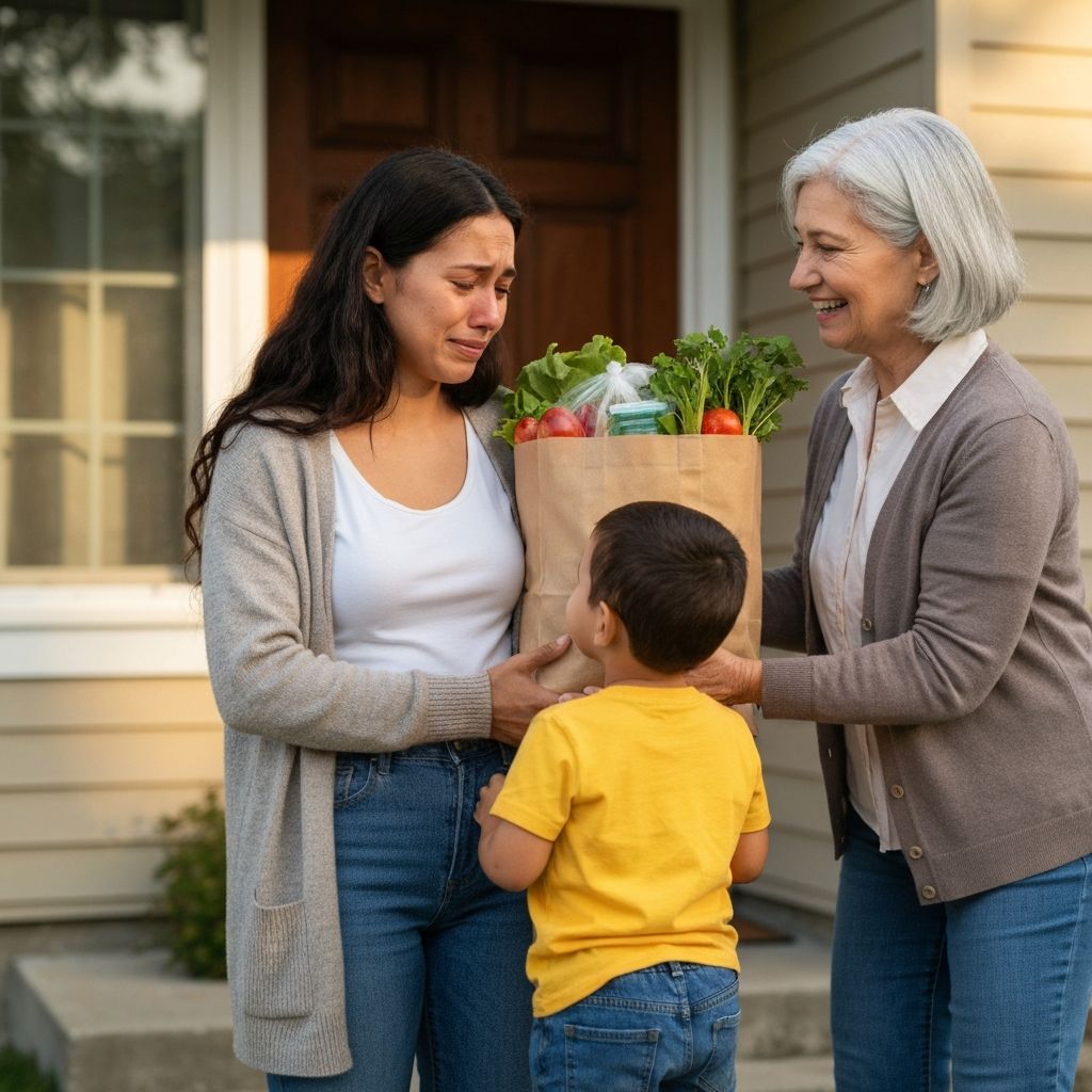 Family receiving emergency support